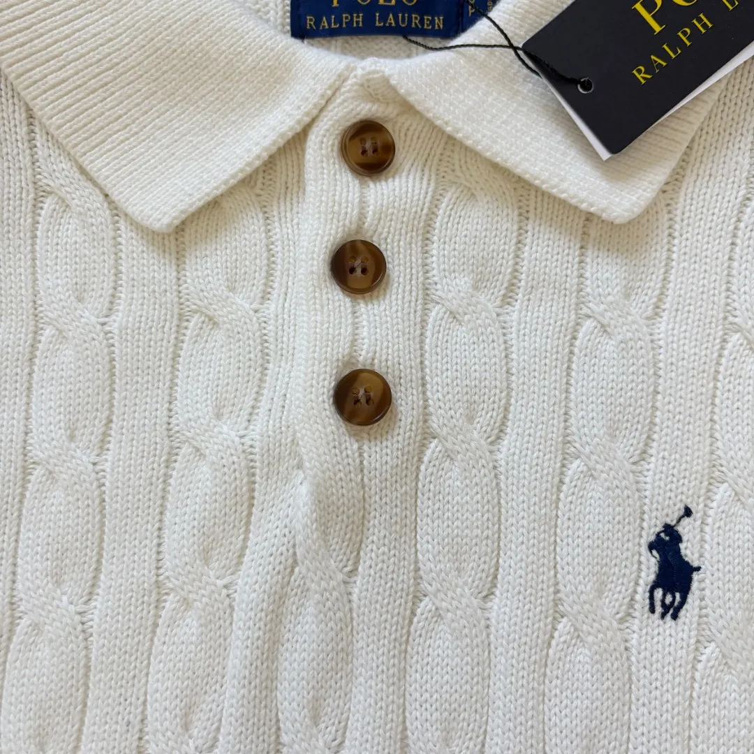 P230 RALPH LAUREN Ralph Lauren six-color classic small label embroidered polo collar short-sleeved buttoned pullover knitted sweater tops for men and women. Six colors. Color: white, black, navy blue (red label), gray, khaki, navy blue (white label). Size: S M L XL. Material: cotton.